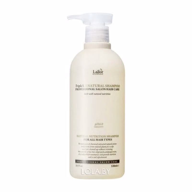 LADOR ТripleX3 Natural Shampoo 530 ml